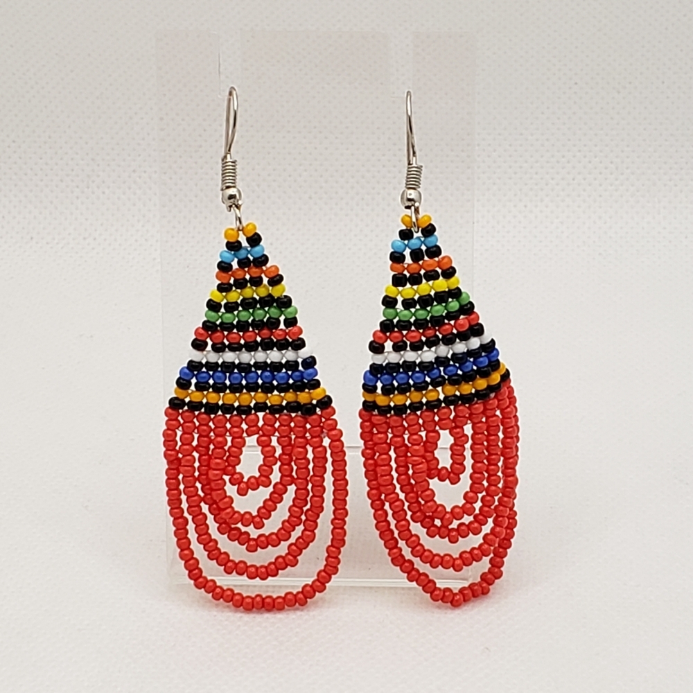 Colorful Beaded Dangle Earrings